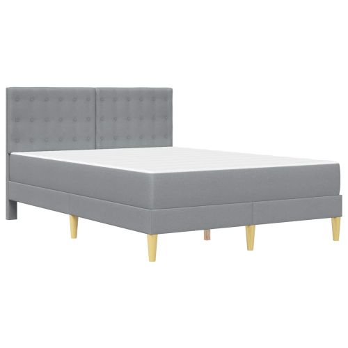 Рамка за легло с матрак Светлосиво текстил