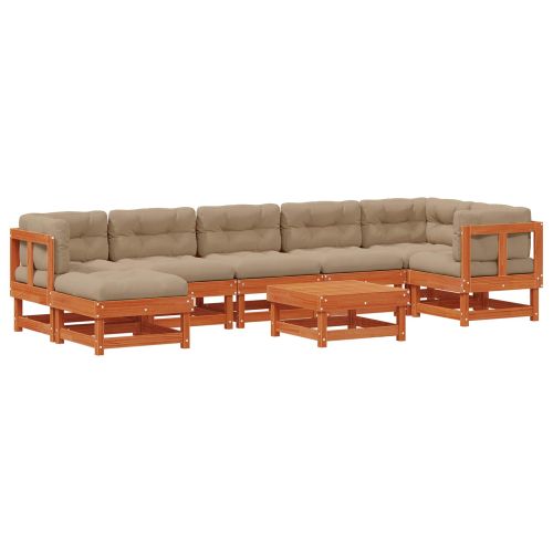 Комплект за почивка в градина 8 pcs Восъчнокафяво