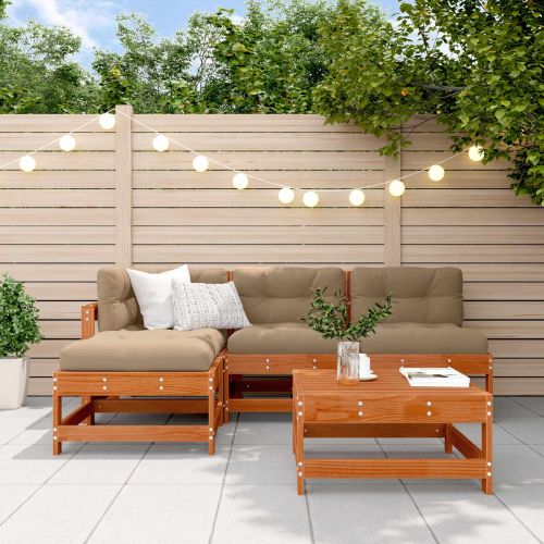 Комплект за почивка в градина 5 pcs Восъчнокафяво