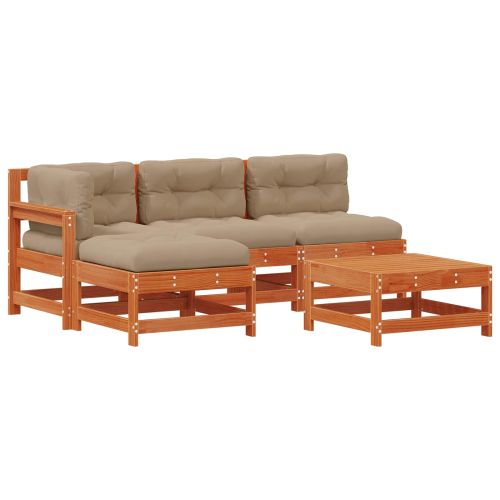 Комплект за почивка в градина 5 pcs Восъчнокафяво