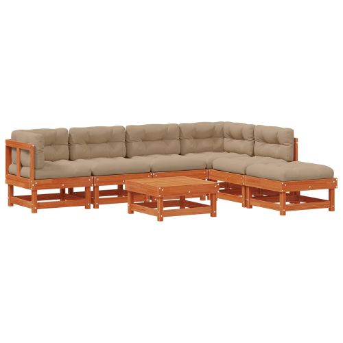 Комплект за почивка в градина 7 pcs Восъчнокафяво