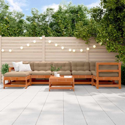 Комплект за почивка в градина 8 pcs Восъчнокафяво