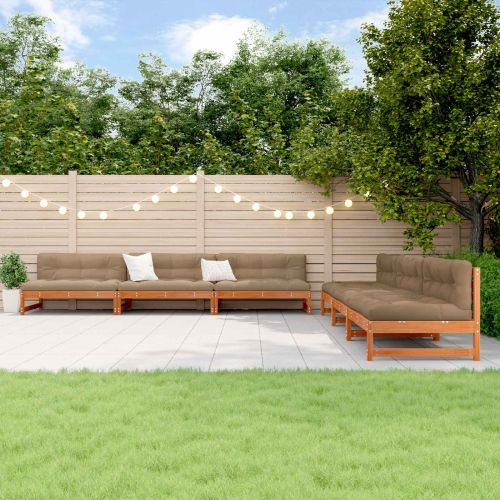 Комплект за почивка в градина 6 pcs Восъчен Кафяв