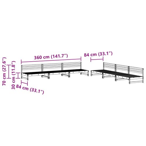 Комплект за почивка в градина 6 pcs Восъчен Кафяв