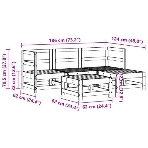 Комплект за почивка в градина 5 pcs Восъчен Кафяв