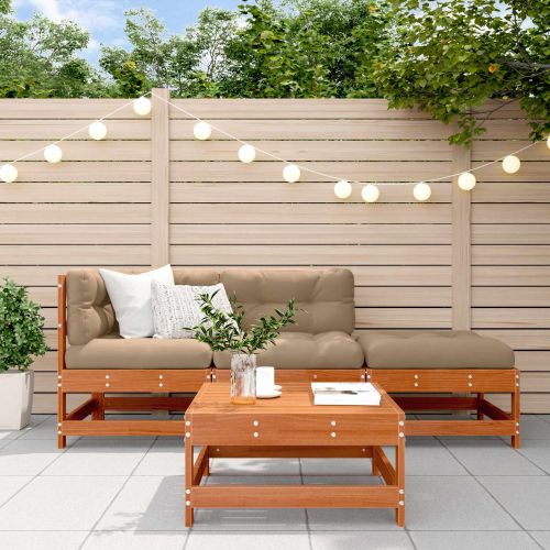 Комплект за почивка в градина 4 pcs Восъчен Кафяв