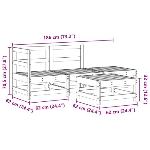 Комплект за почивка в градина 4 pcs Восъчен Кафяв