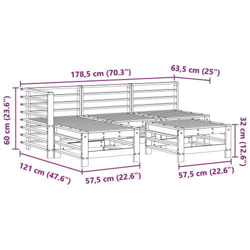 Комплект за почивка в градина 5 pcs Восъчен Кафяв
