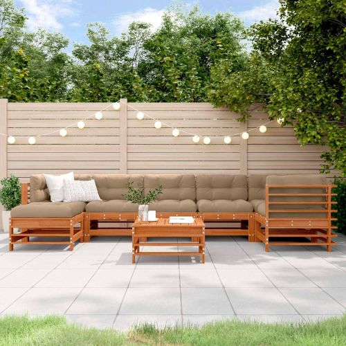 Комплект за почивка в градина 8 pcs Восъчнокафяво