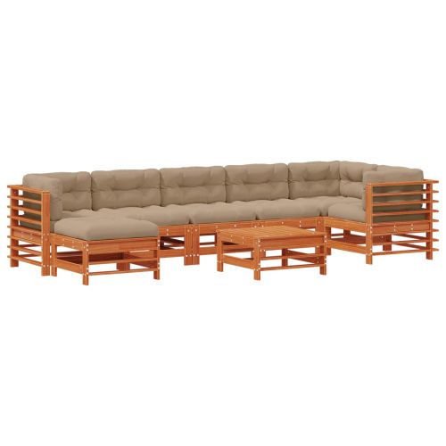 Комплект за почивка в градина 8 pcs Восъчнокафяво