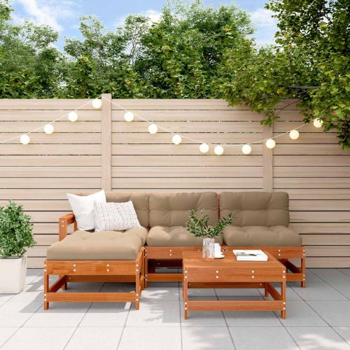 Комплект за почивка в градина 5 pcs Восъчно кафяво бор