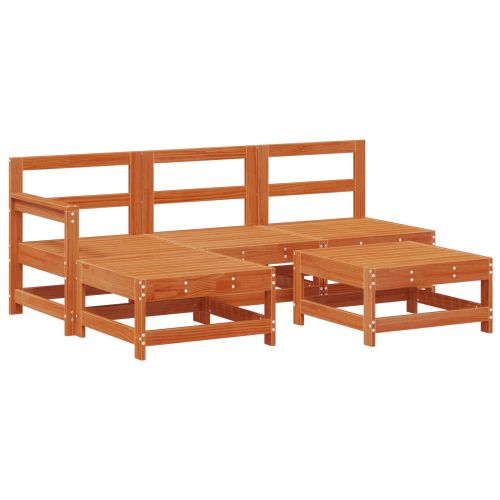 Комплект за почивка в градина 5 pcs Восъчно кафяво бор