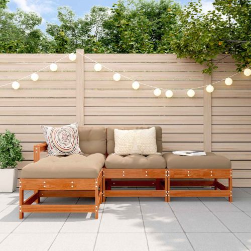 Комплект за почивка в градина 4 pcs Восъчнокафяво