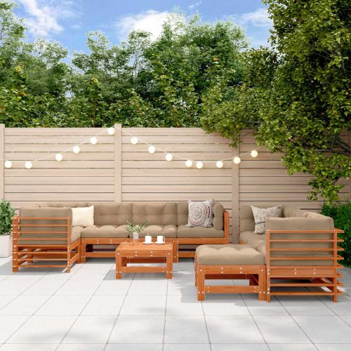 Комплект за почивка в градина 10 pcs Восъчнокафяво