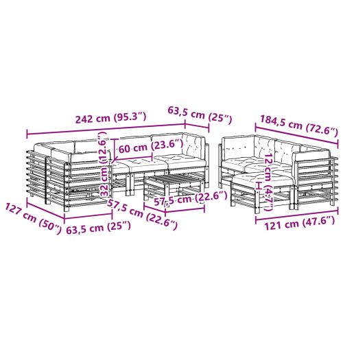 Комплект за почивка в градина 10 pcs Восъчнокафяво