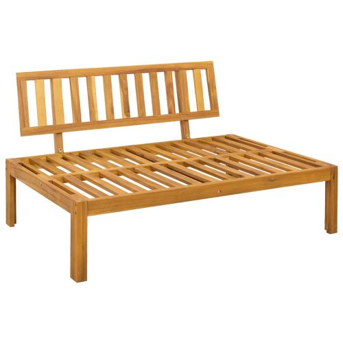 Среден диван 2 Брой Естествено и тъмно сиво Акациево дърво