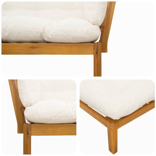 Градински палетен диван единици 2 Брой Солидно акациево дърво