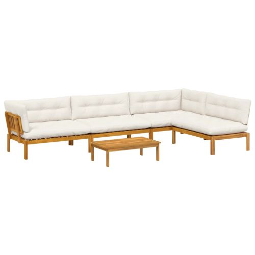 5 Брой Градински палетен диван единици Солидно акациево дърво