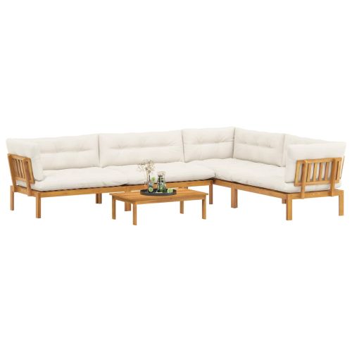 5 Брой Градински палетен диван единици Солидно акациево дърво