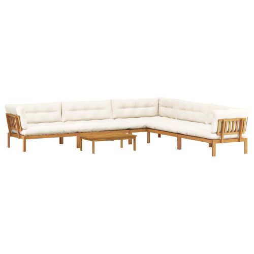 6 Брой Градински палетен диван единици Солидно акациево дърво