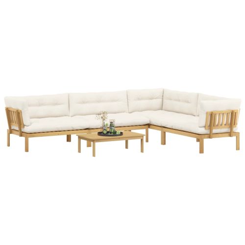 5 Брой Градински палетен диван единици Солидно акациево дърво