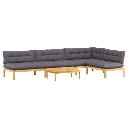 5 Брой Градински палетен диван единици Солидно акациево дърво