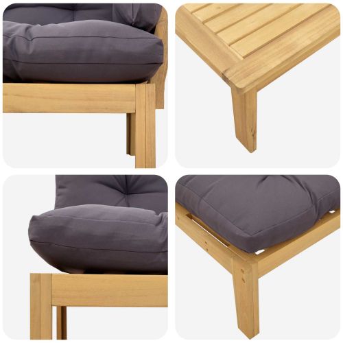 6 Брой Градински палетен диван единици Солидно акациево дърво