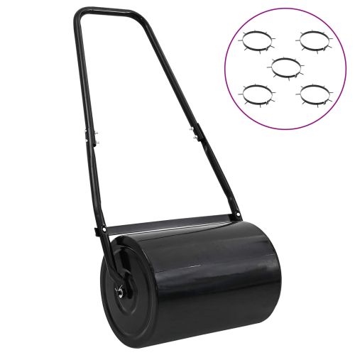 Валяк за трева с прикачени аераторни скоби Черен 110 x 52 см