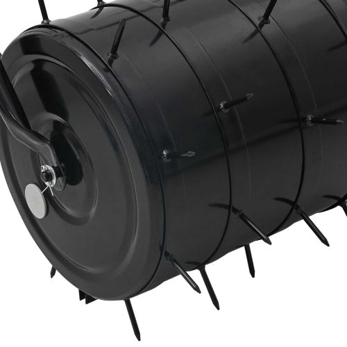 Валяк за трева с прикачени аераторни скоби Черен 110 x 52 см