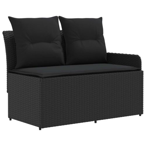Комплекти мебели с възглавница 7 pcs Черно ПЕ ратан
