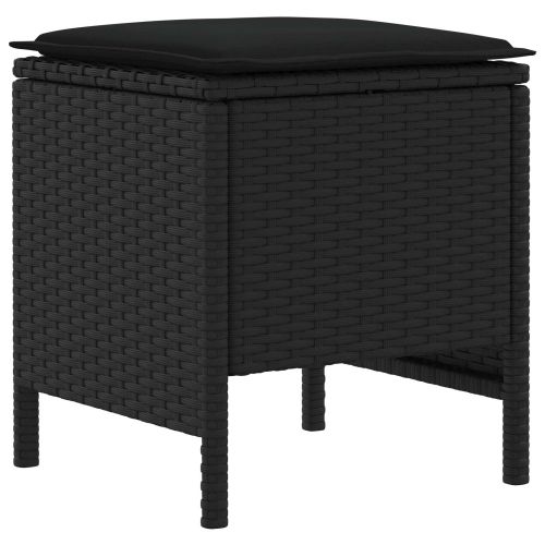 Комплекти мебели с възглавница 8 pcs Черно ПЕ ратан