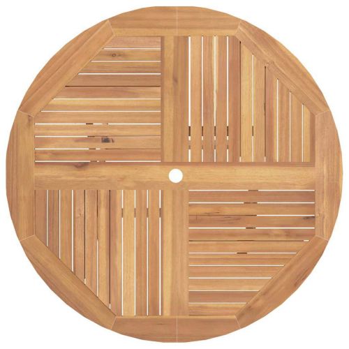 Градински бистро комплект 3 pcs Естествен Солидно тиково дърво